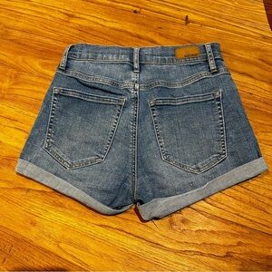 Garage Juniors Women’s Ultra High Rise Button Front Denim Jean Shorts